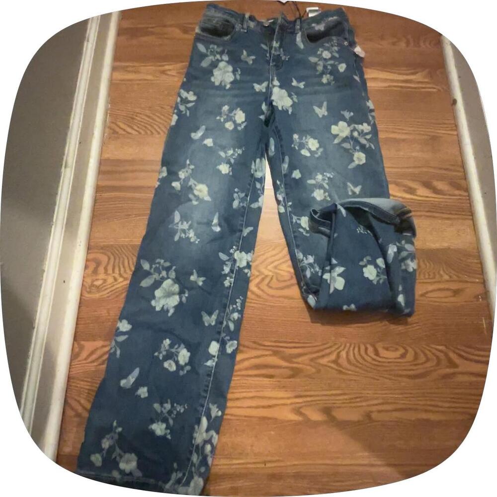 Mica Los Angeles white floral print jeans size 27 #floral #denim